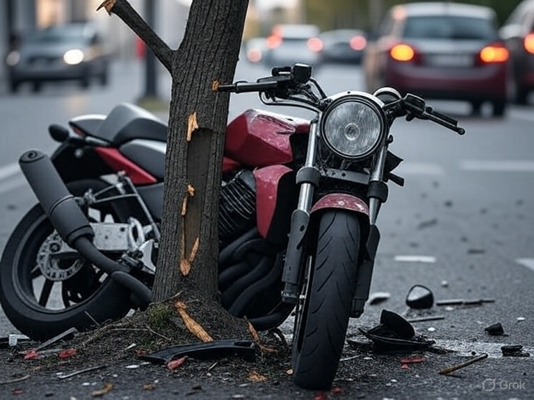Śmierć 25 letniego motocyklisty po uderzeniu w drzewo