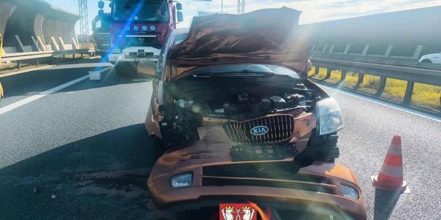 Kolizja na Autostradowej Obwodnicy Wrocławia