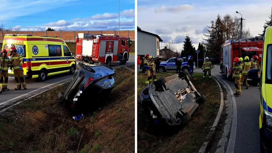 15-latek zabrał samochód bez wiedzy rodziców i rozbił go w rowie