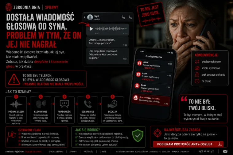Dostała wiadomość głosową od syna. Problem w tym, że on jej nie nagrał