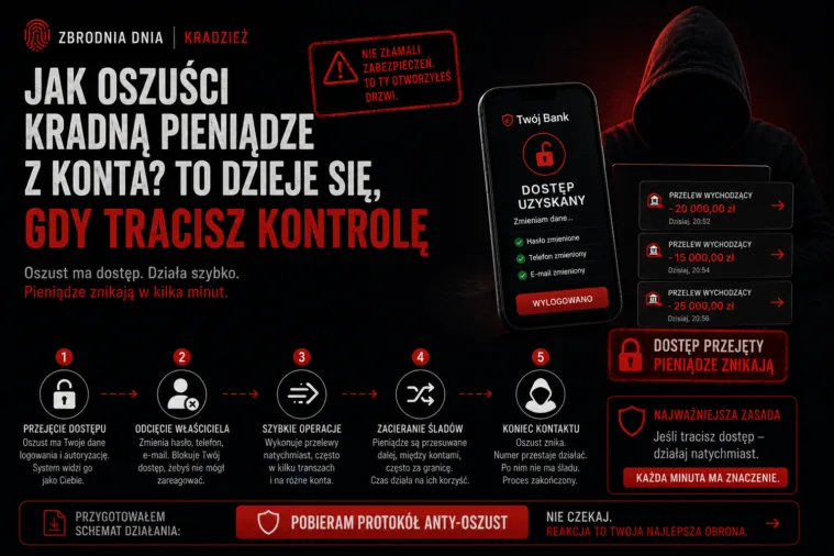 Jak oszuści kradną pieniądze z konta? To dzieje się, gdy tracisz kontrolę