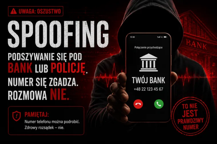 Podszywanie się pod bank lub policję. Numer się zgadza. Rozmowa nie.