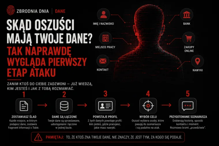 Skąd oszuści mają Twoje dane? Tak naprawdę wygląda pierwszy etap ataku